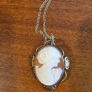 Vintage Shell Cameo Necklace
